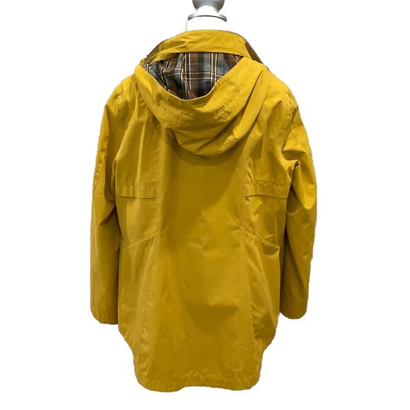 Pendleton Womens Waterproof Hooded Yellow Goldenrod Rain Jacket Plaid Lining- L - Picture 3 of 9
